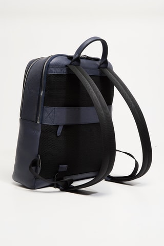 Sac à dos en cuir Graphic - Bleu pétrole