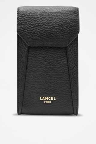 Pochette en cuir Lettrines - Noir