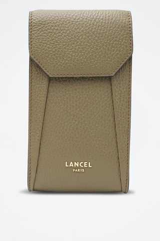 Pochette en cuir Lettrines - Kaki