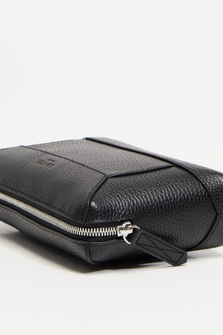 Pochette en cuir Graphic - Noir