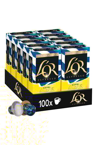 100 cápsulas - Espresso Capri dolce vita ristretto - Intensidad 12 - 10 x 10 cápsulas L'Or Espresso