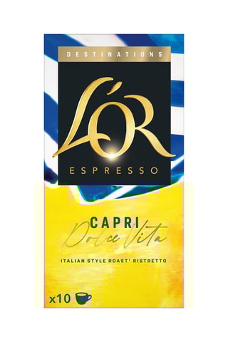 100 cápsulas - Espresso Capri dolce vita ristretto - Intensidad 12 - 10 x 10 cápsulas L'Or Espresso