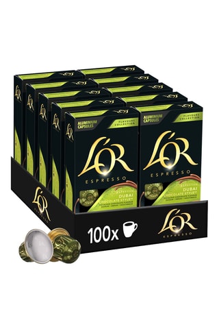 100 cápsulas - Espresso Dubai chocolate - Intensidad 5 - 10 x 10 cápsulas L'Or Espresso