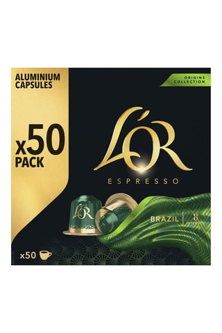 250 cápsulas - Espresso Brasil - Intensidad 8 - 5 x 50 cápsulas L'Or Espresso