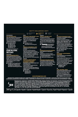 250 cápsulas - Espresso Brasil - Intensidad 8 - 5 x 50 cápsulas L'Or Espresso