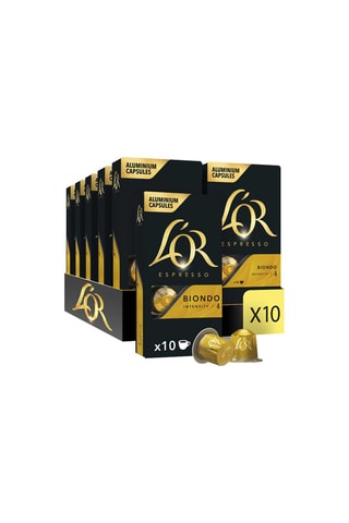 100 cápsulas - Café Biondo - Intensidad 4 - 10 x 10 cápsulas L'Or Espresso