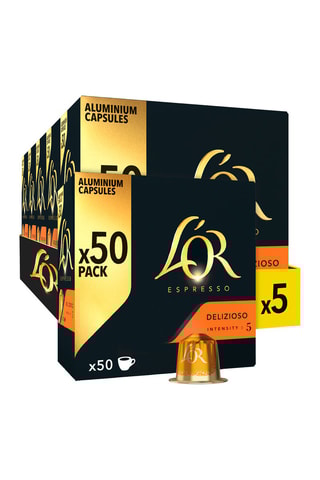 250 cápsulas - Café Delizioso - Intensidad 5 - 5 x 50 cápsulas L'Or Espresso