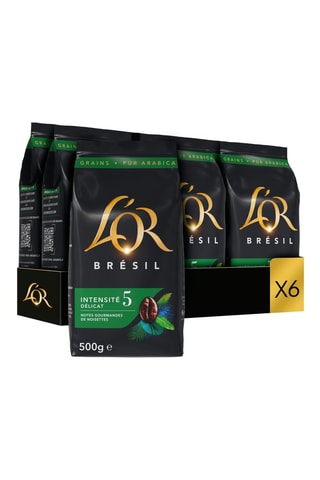 6 x 500 g - Café en grano L'Or Espresso Brasil - Intensidad 5
