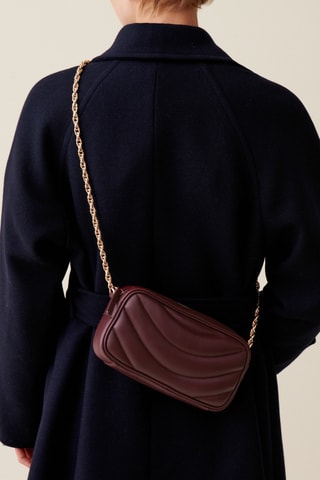 Sac bandoulière en cuir de mouton - Bordeaux