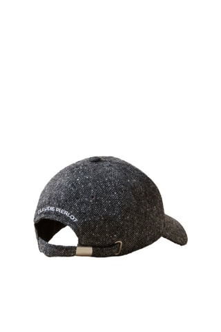 Casquette en laine et soie - Gris foncé chiné