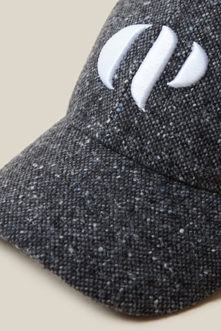 Casquette en laine et soie - Gris foncé chiné