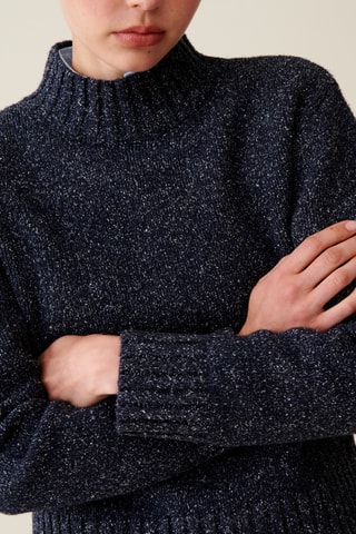 Pull en laine et soie - Bleu marine