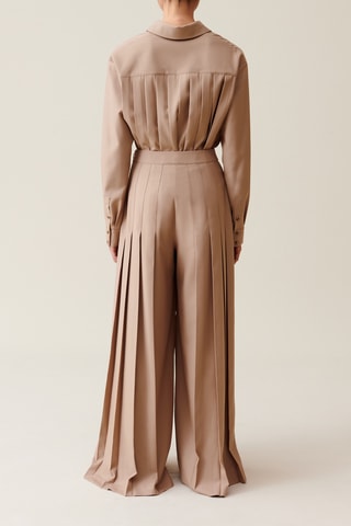 Pantalon plissé - Beige