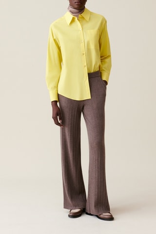 Pantalon wide legs en laine - Taupe