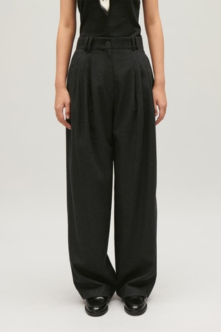 Pantalon en laine - Gris chiné