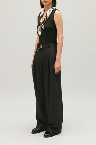 Pantalon en laine - Gris chiné