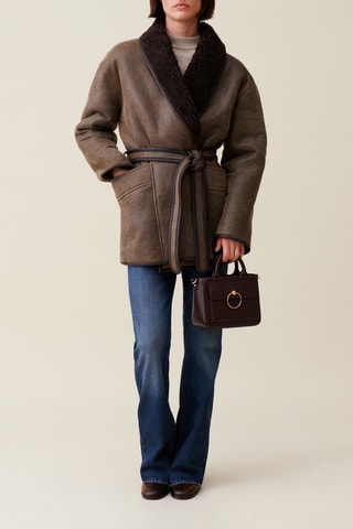 Manteau en peau lainée - Marron