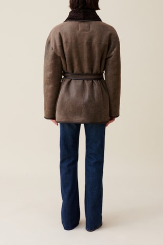 Manteau en peau lainée - Marron
