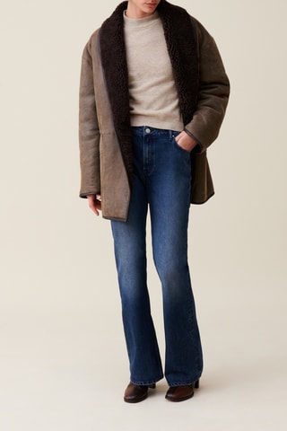 Manteau en peau lainée - Marron