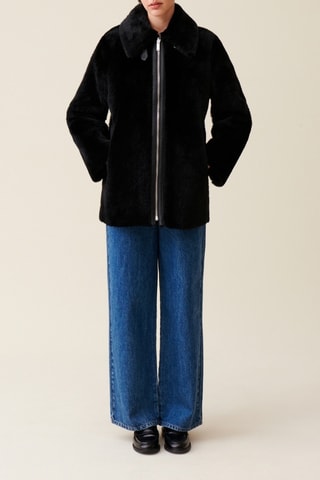 Manteau réversible en cuir - Noir