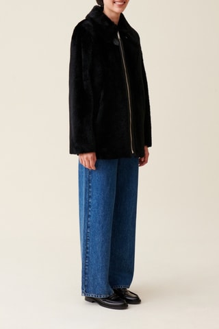 Manteau réversible en cuir - Noir