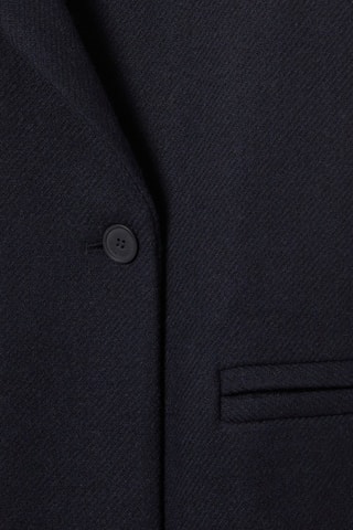 Veste longue en laine - Bleu marine