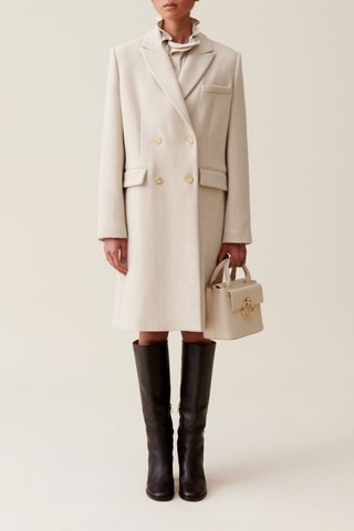 Veste longue en laine - Beige