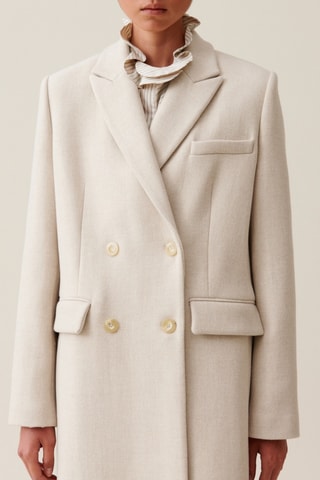 Veste longue en laine - Beige