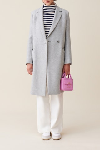 Veste longue en laine - Gris clair