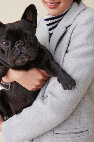 Veste longue en laine - Gris clair