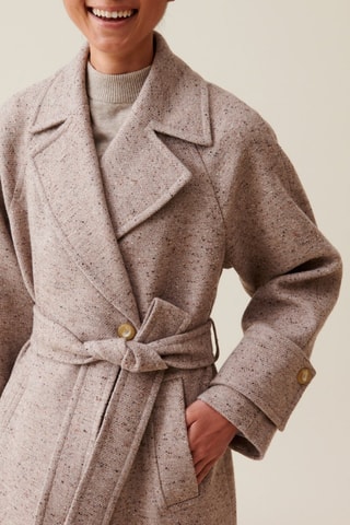 Manteau en laine et soie - Beige