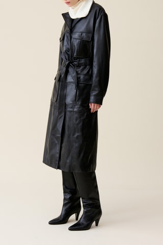 Manteau en cuir - Noir
