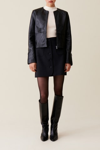 Veste en cuir - Noir