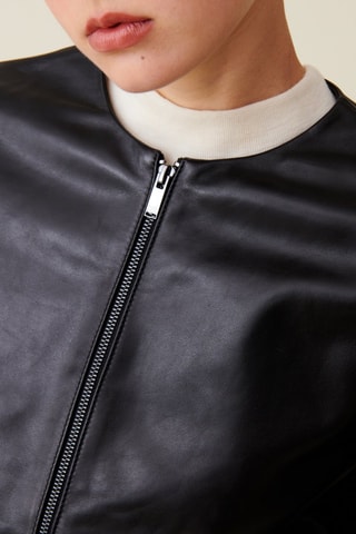 Veste en cuir - Noir