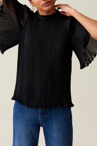 Blouse plissée - Noir