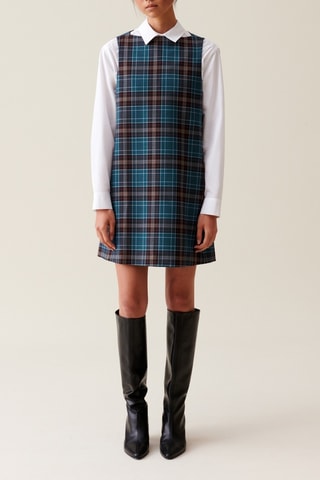 Robe droite en laine - Bleu