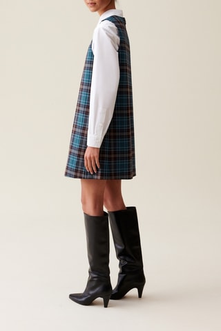 Robe droite en laine - Bleu