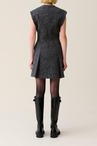 Robe droite en soie - Gris foncé