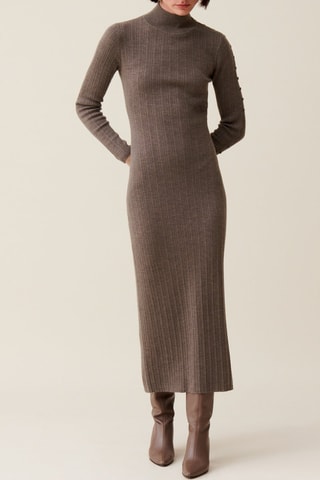 Robe pull en laine - Taupe