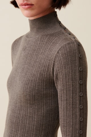 Robe pull en laine - Taupe