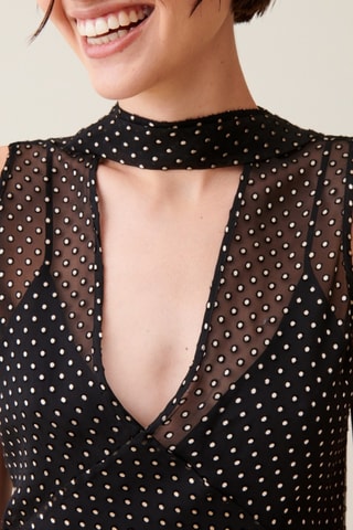 Robe longue en soie - Noir