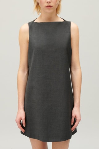 Robe trapèze en laine - Gris