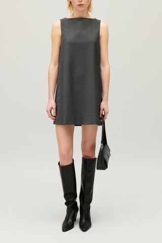 Robe trapèze en laine - Gris