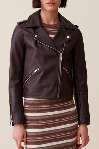 Veste en cuir - Marron