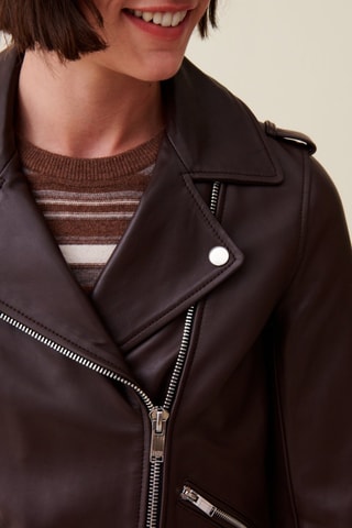 Veste en cuir - Marron