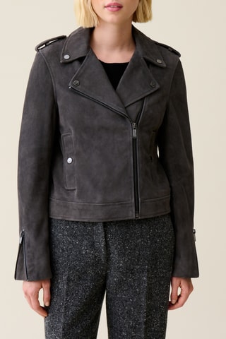 Veste en cuir de chèvre - Gris foncé