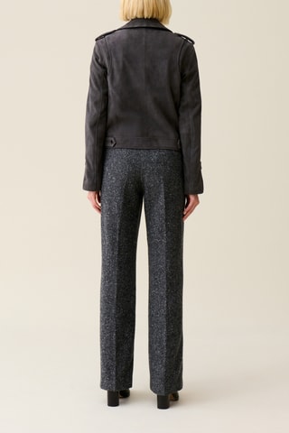 Veste en cuir de chèvre - Gris foncé