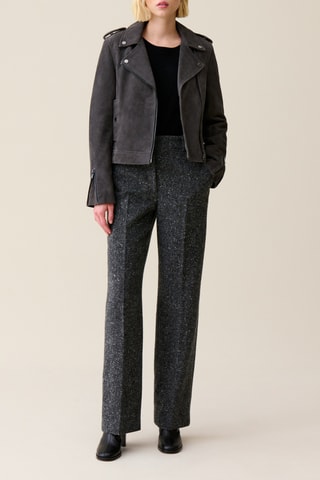 Veste en cuir de chèvre - Gris foncé