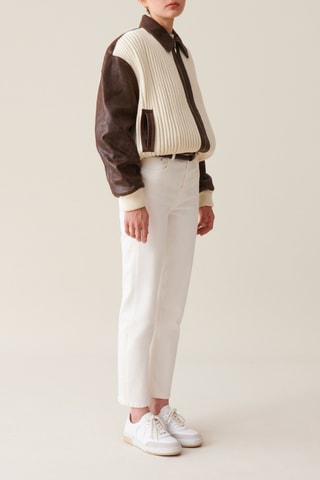 Veste en cuir - Ecru