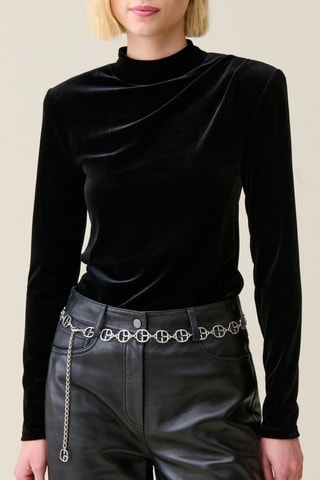 Top en velours - Noir